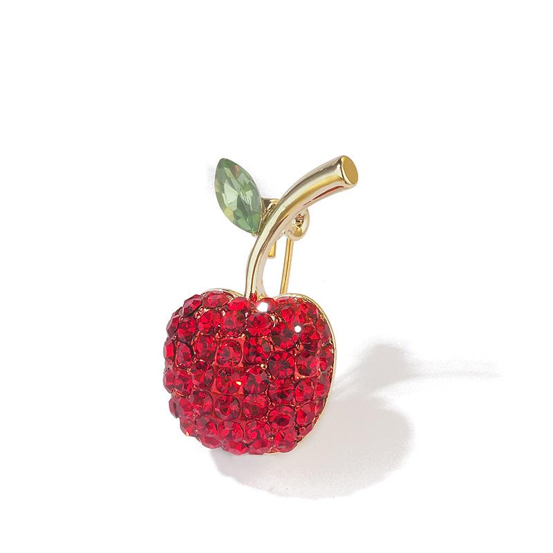 

Милая брошь в виде красного хрустального яблока, высококачественный женский нежный корсаж в виде фрукта мира, булавка для аксессуара к костюму, рождественский подарок.