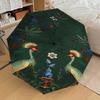 1PC Birds FlowersAutomatic Open/Close Umbrella with Windproof, 8-Rib Sturdy Canopy, Durable Ribs, Fashionable Design1297A