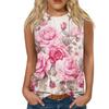 Flower Floral 3D Print Tank Tops Women Summer O-Neck Vintage Casual Vest Off Shoulder Y2k Sleeveless Top Camisole Woman Clothing