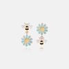 JUDY AND PAUL Flea Honeybee and Flower Unbalanced Earrings