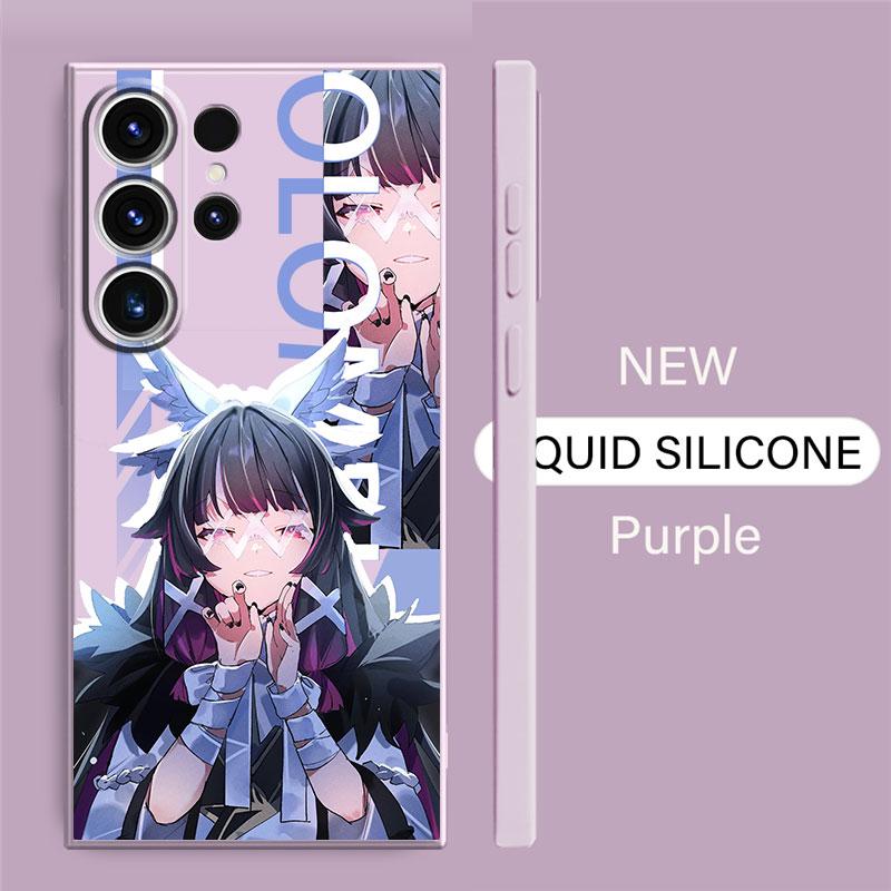 Capa Quadrada Líquida Para Samsung Galaxy Note 20 Ultra Note 10 Plus 8 9 S20 S22 S23 Ultra S21 Luxo Genshin Impac Peoples