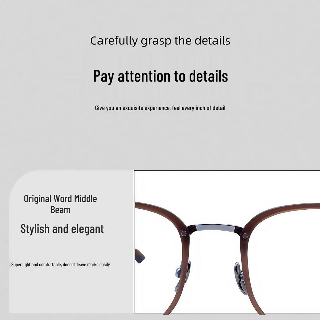 Ultralight Titanium Polygon Eyeglass Frame for Men and Women