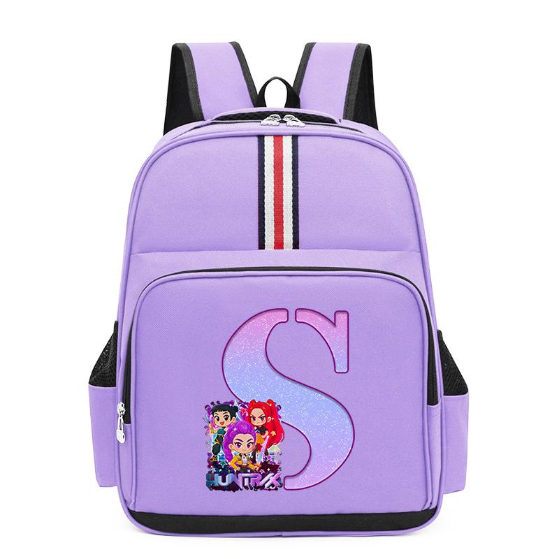 Anime Cartoon 26 Letters Lightweight Children'S Backpack Large Capacity School Trend School Bag For Primary And Secondary School Students