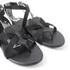 Great HERMES Sandals Aura Ankle Strap Black Leather Women 38 201063Z Used