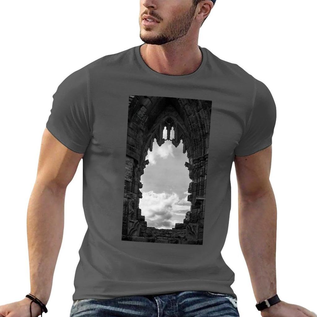 Gothic Window Whitby Abbey Tshirt Outdoor Working Tshirt