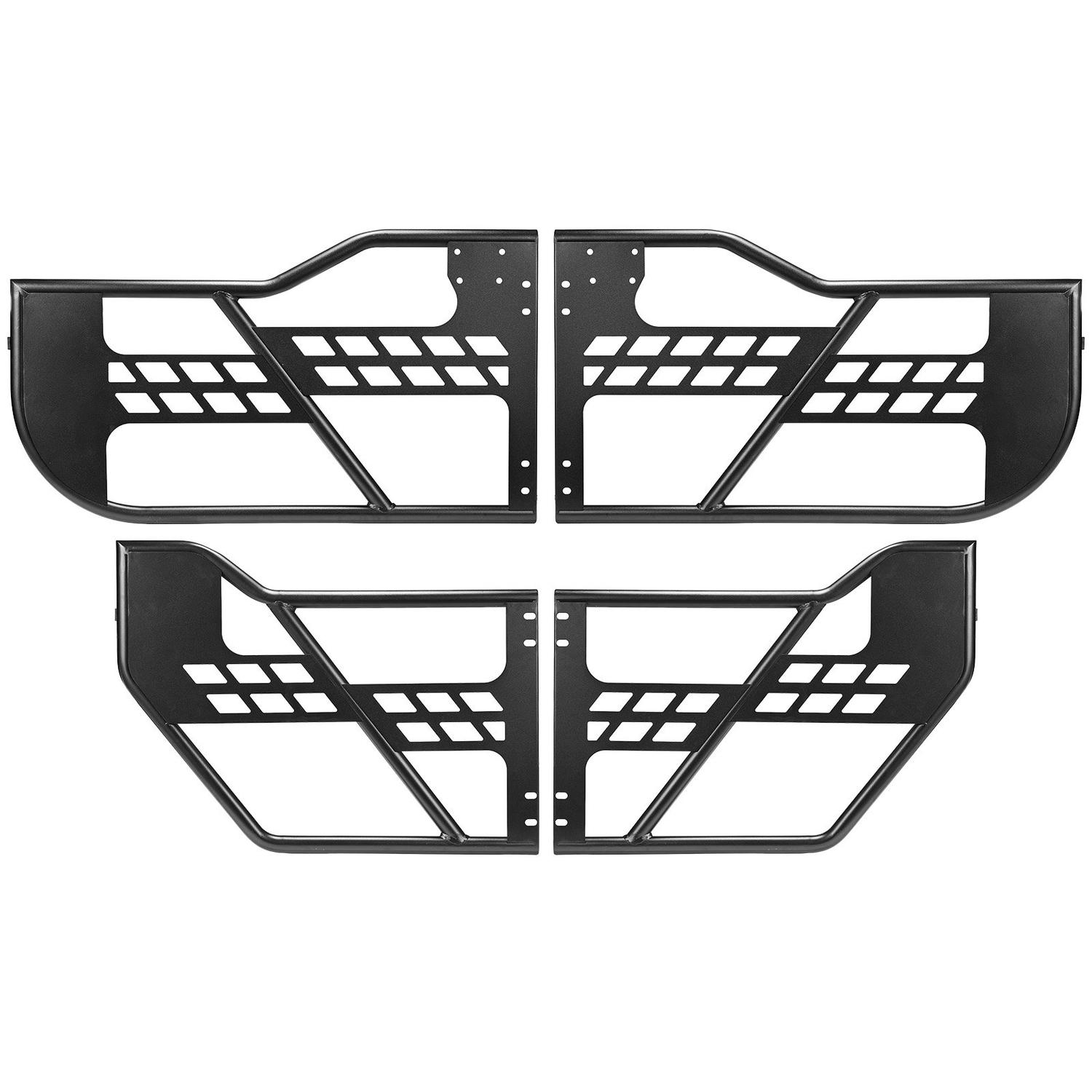 Jeep Buisdeuren, 4-Deurs, Compatibel met 2007-2018 Jeep Wrangler JK JKU Unlimited, Stalen Off Road Voor- & Achterbuisvormige Halve Deuren met DOT Certificering