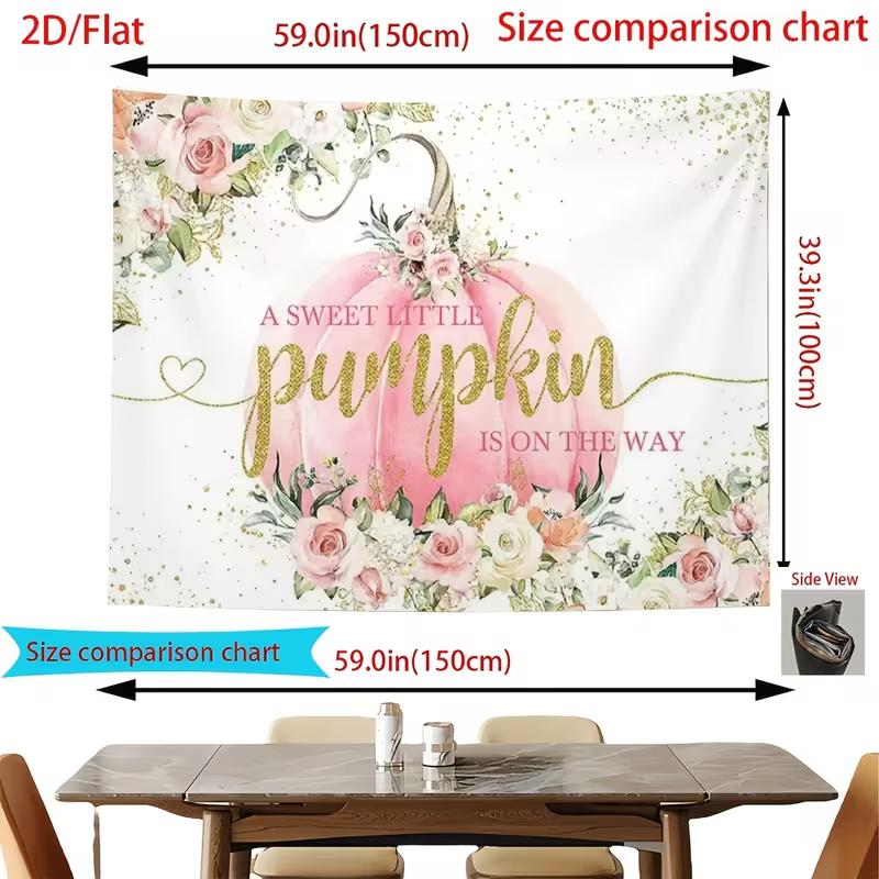 2D Aquarell Rosa Kürbis Hintergrund für Babyparty Fotoshooting Mädchen