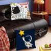 Cartoon Astronaut Rocket Spaceship Pillow Case Fashion Square Pillowcase Bedroom Sofa Room Ins Decoration Leisure