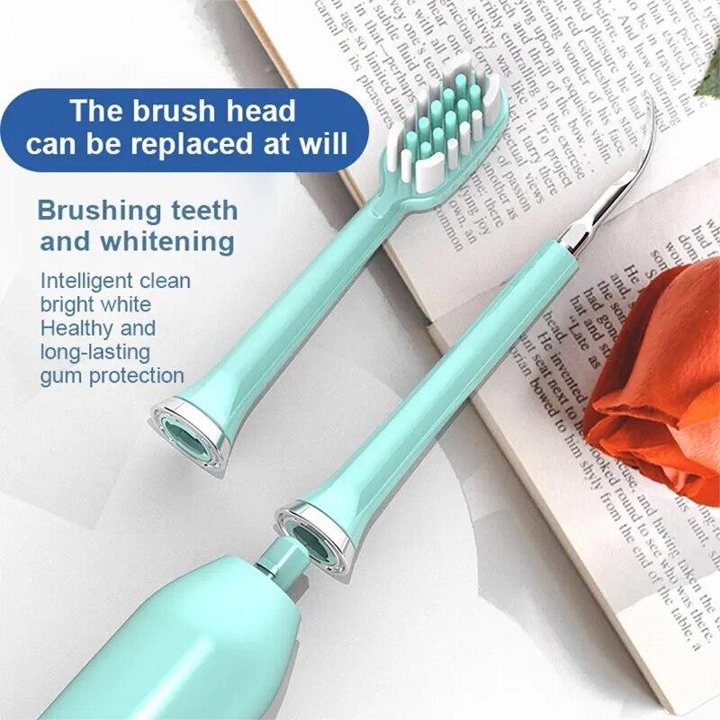 Ultrasonic Electric Toothbrushes Sonic Waterproof USB Charger Tooth Brushes Replacement Dental Calculus Remover