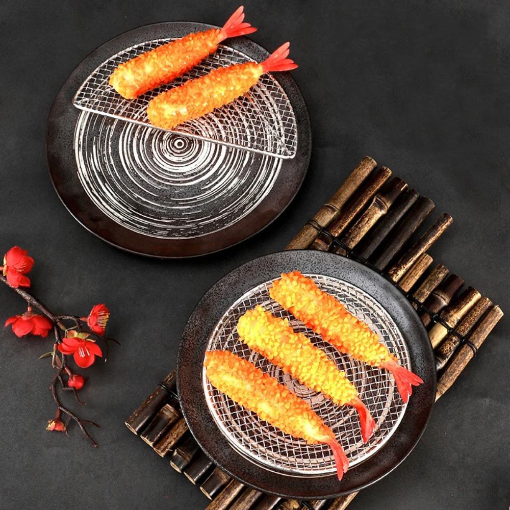 Japansk Grillnät Rostfritt Stål Torknät Tempura Friteringsnät Stekt Mat