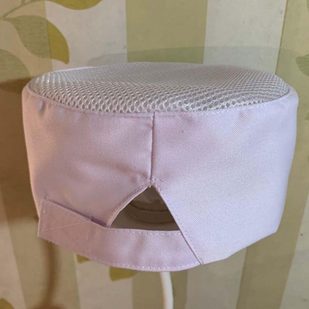 Wear Resistant Chef Flat Top Caps Mesh Head Circumference Breathable Sushi Cap  Both Sexes Chef