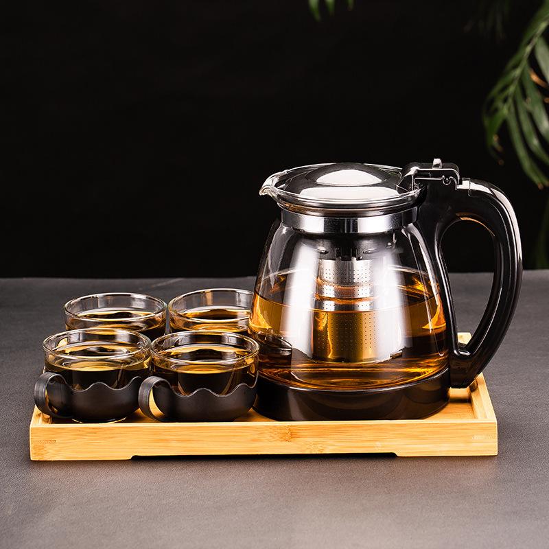 High-Capacity Glass Teapot with Tea Infuser & Filter - Heat-Resistant Teaware Set