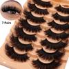 Bulk Pack 7-10 Pairs Wispy Volume Handmade Cruelty-Free False Eyelashes Natural Look Faux Mink Sets Mix Length Black Cotton
