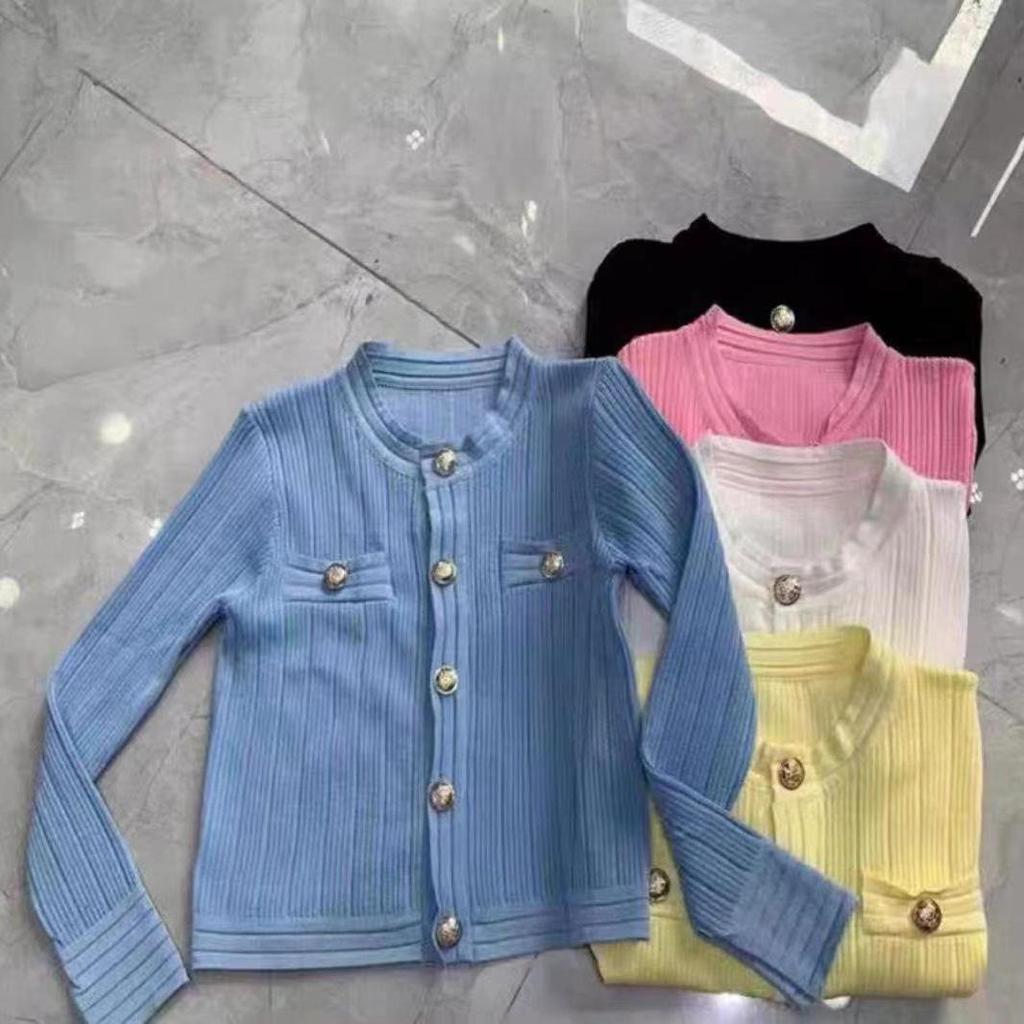 Autumn Solid Color Slim Base Shirt with Unique Cardigan Design