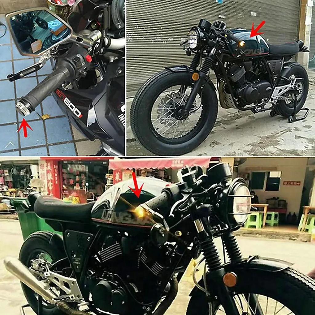 12V Motorcycle Battery Rider Modifies the Plug with Daytime Running Light Dual Color Warning Turn Signal White Yellow Blue 33mm