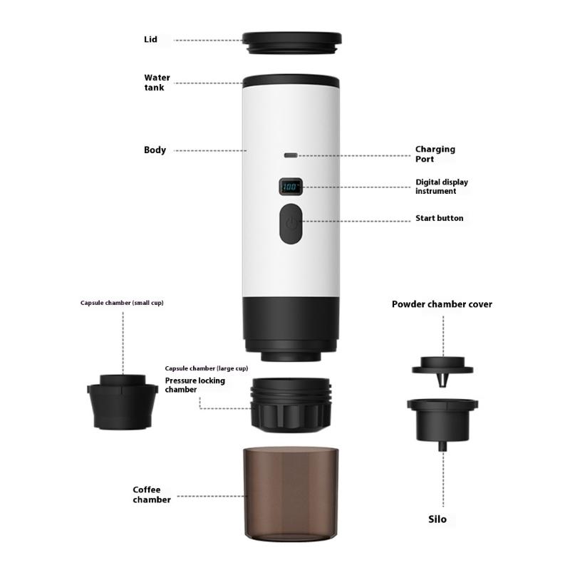 Wireless Capsuled Coffee Device Intelligent Temperature Display Easy to Clean Structure Perfect For Compacts Living