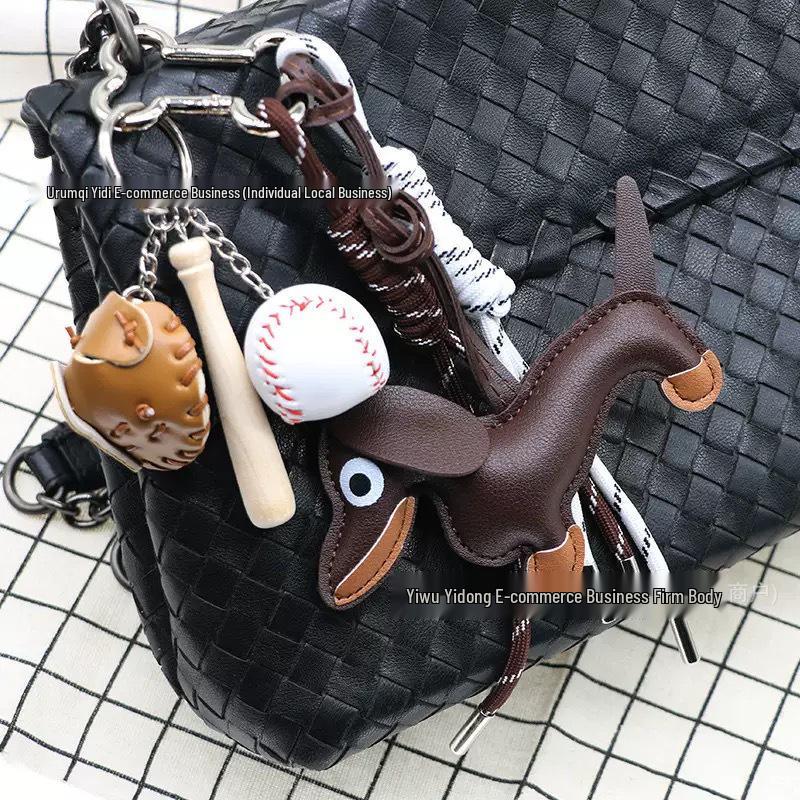 Miu-Style Sausage Dog Plush Charm - Backpack, Car, Keychain Gift