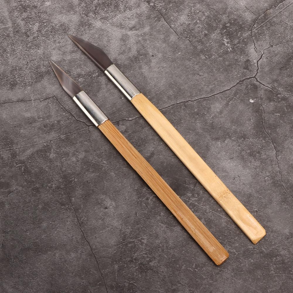 2Pcs Agate Material Jewelry Polishing Tool Wooden Handle Jewelry Tools Jewelry Making