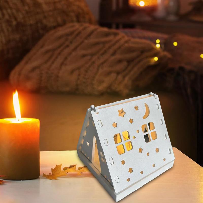 Tealight Candle Holder Mold Silicone Hollow Stars And Moon House Shape Candlestick Casting Mold Camping Tent Mold For Plaster