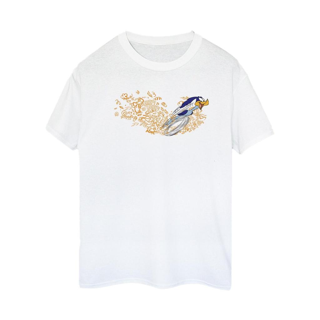Looney Tunes Womens/Ladies ACME Doodles Road Runner Cotton Boyfriend T-Shirt