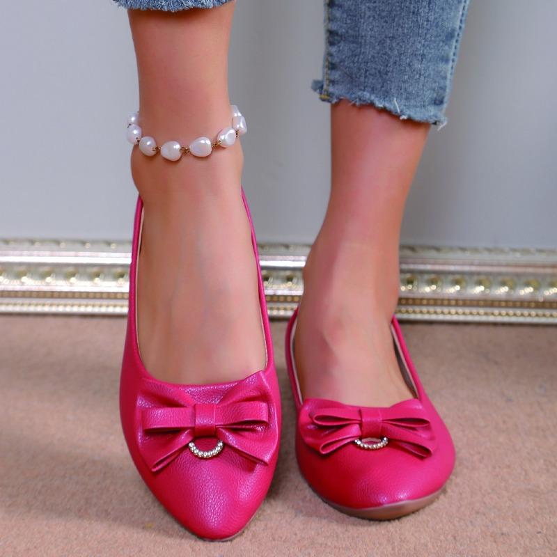 

Мода 2024 Бренд Женская обувь Неглубокие Женские Балетки Мода Бабочка-узел Повседневные Балетки Женские Горячая Распродажа Большой Размер Однотонные Плоские Низкий Каблук 43 вино красного