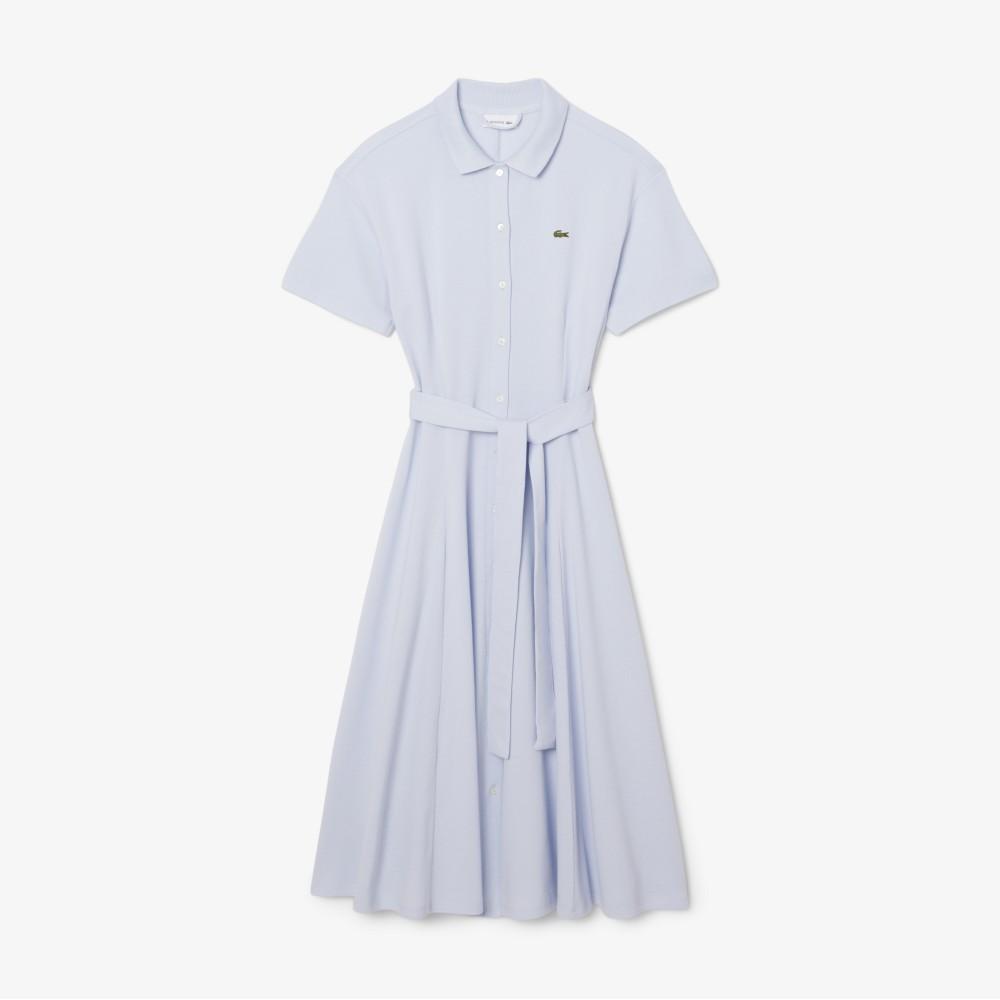 Lacoste Women's Fit and Flare Belted Polo Dress EF9621-56GJ2G