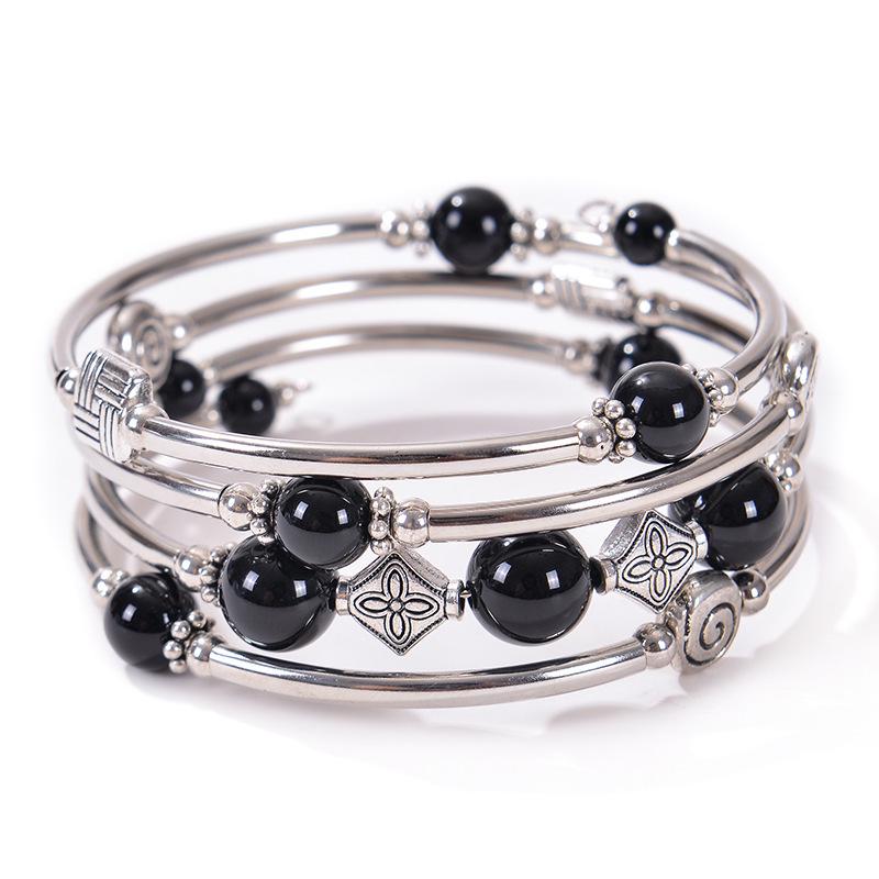 Bohemian Style Natural Turquoise Wrap Bracelet for Women - Multilayer Design