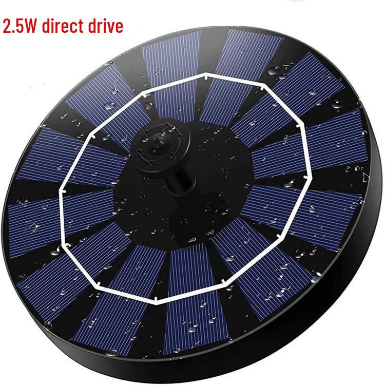 Cross-Border Solar Rechargeable Floating Color Light Fountain Pump for Outdoor Bird Bath and Pool Landscape