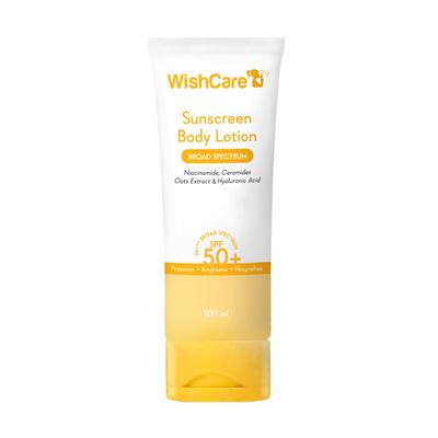WishCare Crema Solare Corpo con SPF 50 PA+++ Testata In-Vivo | Solare Corpo con Protezione ad Ampio Spettro UVA & UVB, Senza Residui Bianchi | Con C