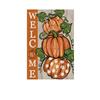 Double-Sided Linen Garden Flag with Fall Thanksgiving Halloween Pumpkin Design for Outdoor Yard Decor