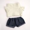 17cm Cute Mini Plush Doll's Clothes Outfit Accessories For Labubu Idol Dolls Lapel T-shirt And Jeans Two-piece Set DIY Girl Gift