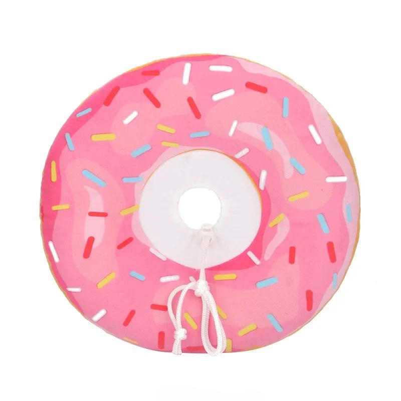 1PC Adjustable Cat Recovery Collar Donuts Cat Elizabethan Collar Pet Dog Neck Cone Recovery Collar for Anti-Bite Lick Surgery
