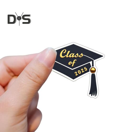 10/30/50Pcs/Bag Class of 2025 Graduation Season Stickers Strong Adhesive Backing Coated Paper Seniors School Decals