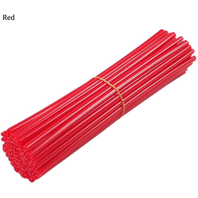 72pcs Bicycle Wheel Spoked Protector Wraps 17/24cm Wheel Rim Spoke Wrap Kit for Motorcycle Bike Color Rims Skin Trim Covers Pipe