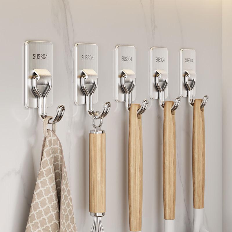 Strong Adhesive Stainless Steel Over-the-Door Hook for Coats – No-Drill, Ideal for Living Rooms, Kitchens, and Dorms