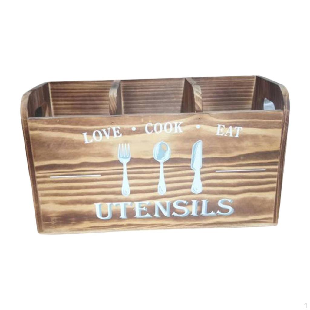 Kitchen Utensil Holder Cutlery Box for Forks Spoons Knives Storage Crock Organizer