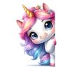 Dreamy Unicorn Gazing Into the Distance Static Cling Window Stickers, Removable Self-Adhesive PVC Decals for Kids Room Bedroom Glass Door Decoration
