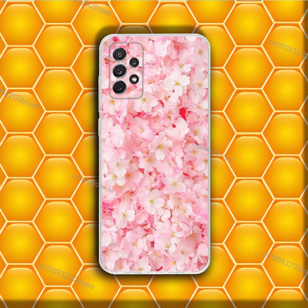 Pink Cherry Blossom Sakura  Phone Case Silicone For Samsung S30,23,21,22,20 FE lite,S10,9,PIus Note20ultra Soft Transparent