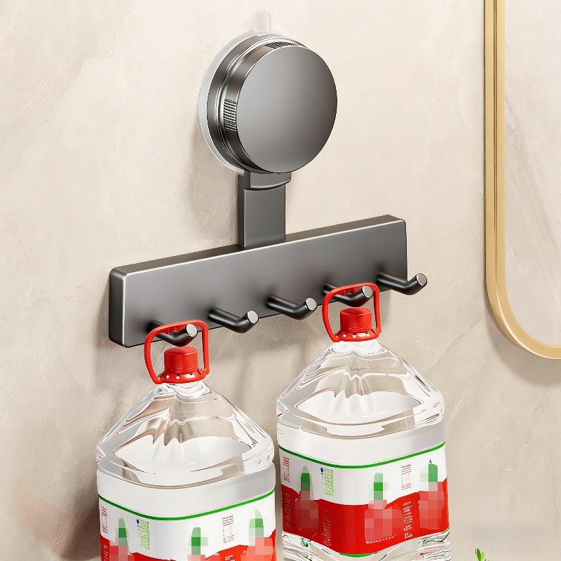3/5 Hook Suction Cup Punch-Free Tiered Hooks,Bathroom and Toilet Over-the-Door Hooks, Kitchen Utensil Holder, Light Luxury Style