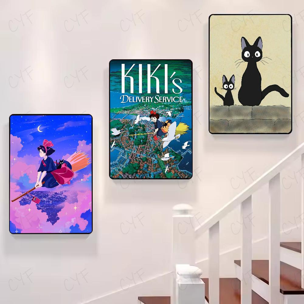 K-Kikis D-Delivery S-Service Anime-Poster, HD-Kunst, klebrige Wand, wasserdicht, für Zuhause, Wohnzimmer, Schlafzimmer, Bar, ästhetische Dekoration