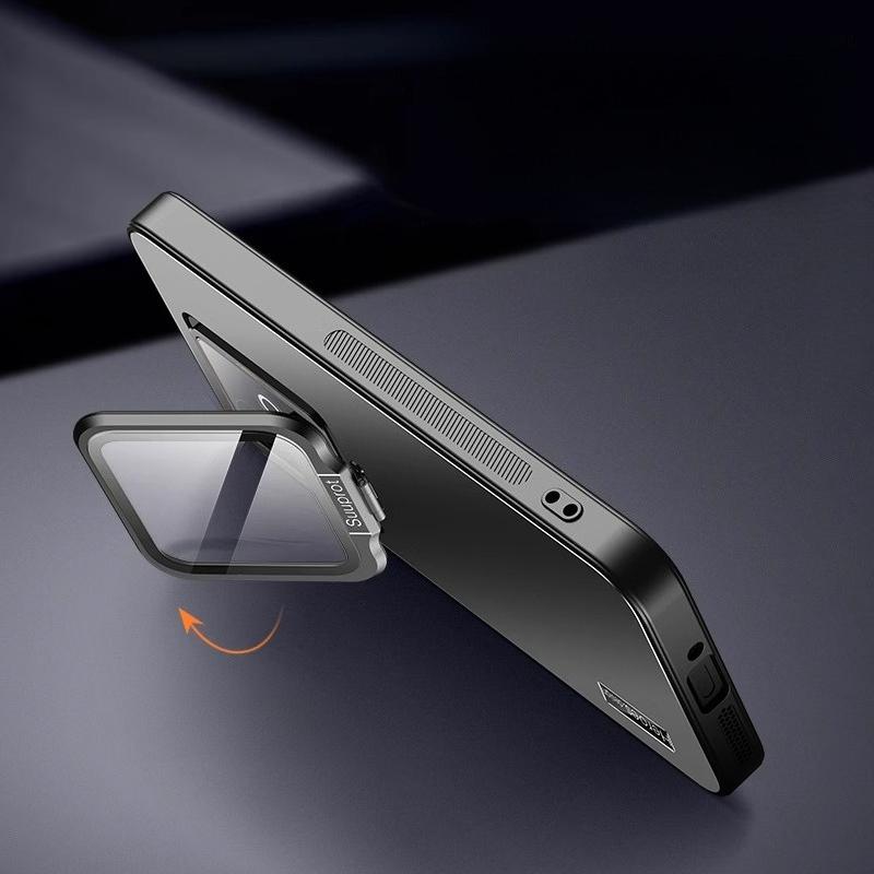 Custodie Per GT 7 Custodia con Supporto per Obiettivo Fotocamera in Metallo per Realme GT7 Antiurto Opaca con Supporto Copertura Posteriore Rigida Bumper Protettivo