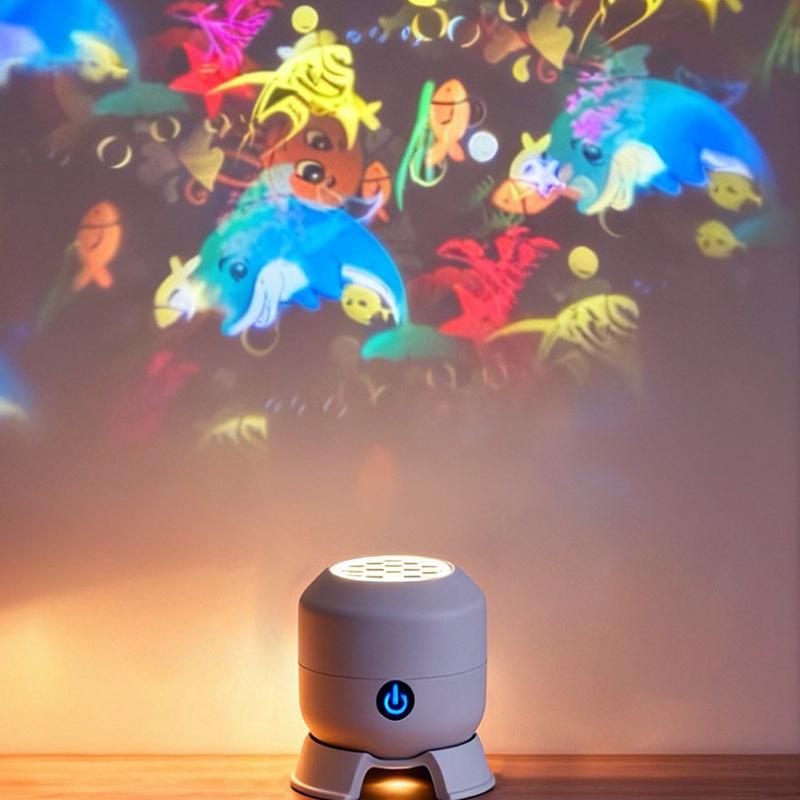 Led Ocean/Snowflake Projector Light 360 Degree Rotating Dynamic Night Light Rechargeable Usb Powered Ambient Lamp Decorative Lighting