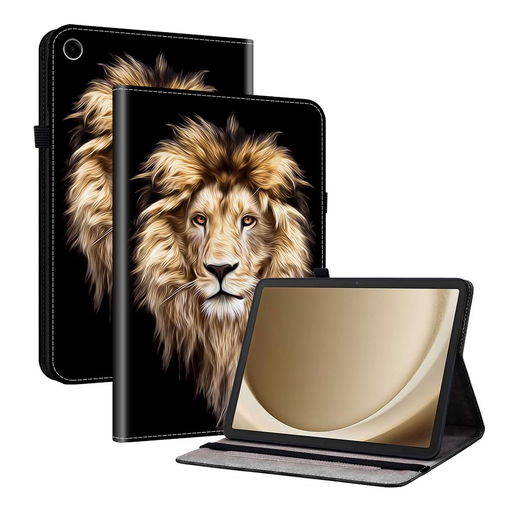 Para Samsung Galaxy Tab A11+ Capa de Couro Padrão Estampado Suporte Capa para Tablet com Porta-Cartões