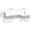 4 Piece Garden Sofa Set with Cushions Black Poly Rattan