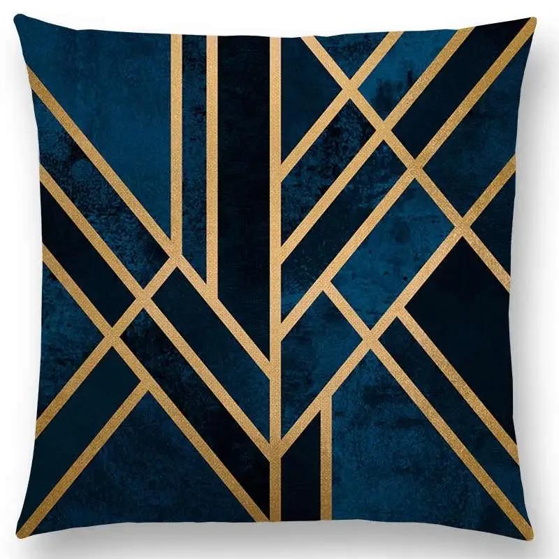 Neu Geo Smaragdblau Himmelblau Schwarze Nacht Gelbe Linien Geometrische Textur Streifen Drucke Auto Kissenbezug Sofa Überwurf Kissenbezug