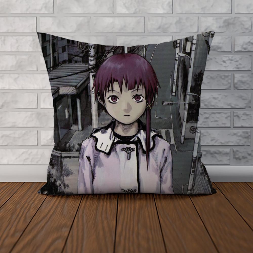 Serial Experiments Lain Pillow Case For Car Sofa Decorative Home Doublesided Print Plush Square Throw Pillow Cushion Cover