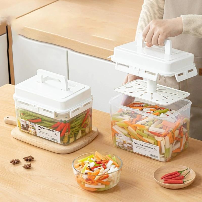 5L Kimchi Press Storage Container Pickle Jar For Gherkin Sauerkraut Kimchi Storage Container And Fermentation Organization