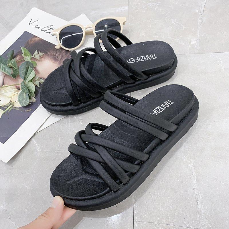Women's shoes new flat-bottomed sandals women's shoes with slippers are trendy