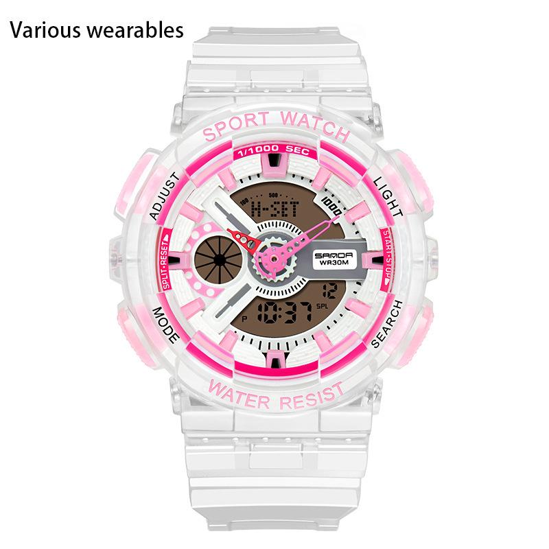 Korejský módní trend Micro Business Luminous Electronic Sports Trendy studentské korejské hodinky pro pár Candy pro děti