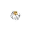 New European and American Smile Ring Wide Ring Color Matching Two-color Opening Adjustable Ring